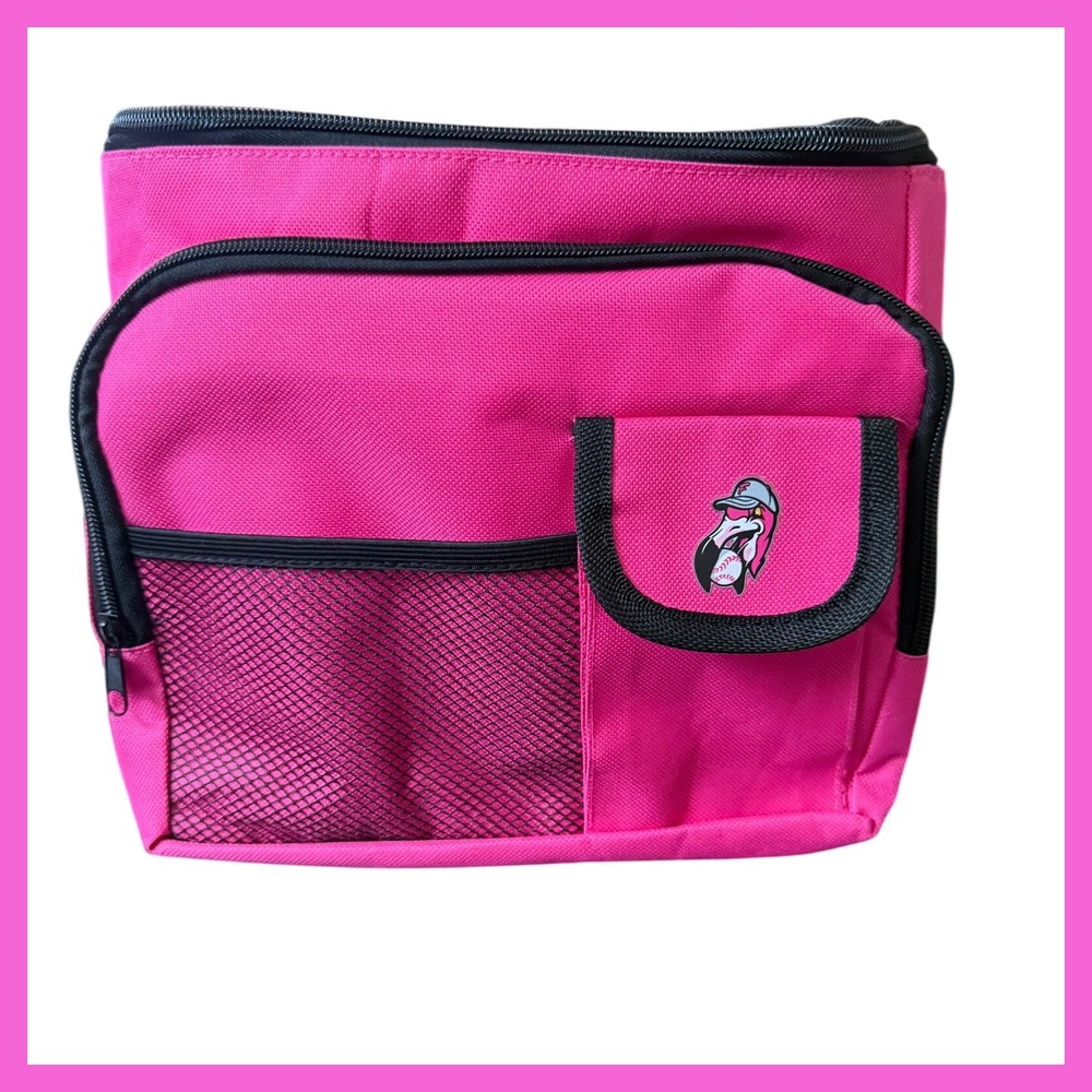 Florenceβ Flamingos Baseball Team Insulated Cooler Bag Hot Pink Soft Side Zipper